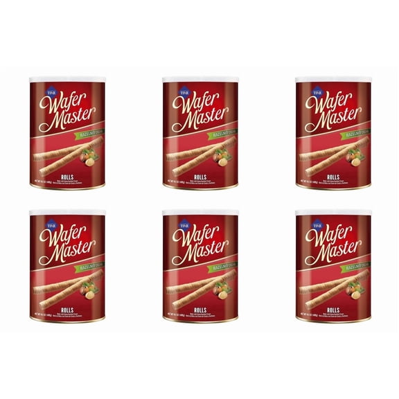 Cizmeci Time Wafer Master Rolls Hazelnut Cream Filled Wafer Roll 8.82 oz (250g), Pack of 6
