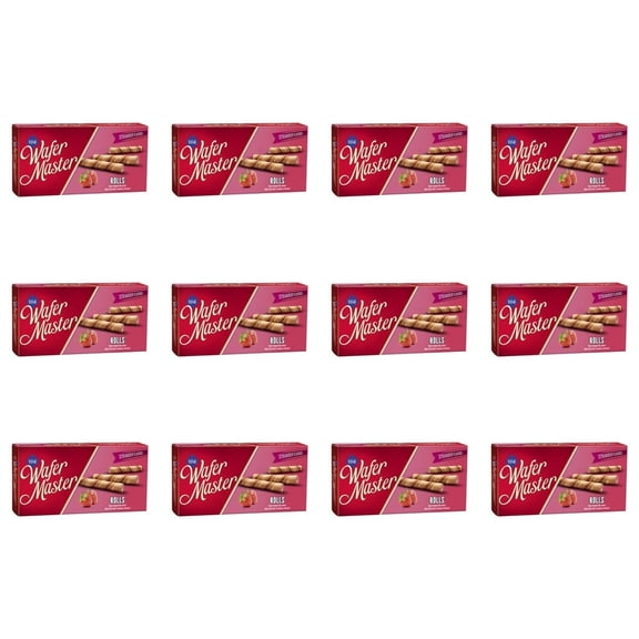 Cizmeci Time Wafer Master Rolls Strawberry Cream Filled Wafer Roll 8.47 oz (240g), Pack of 12