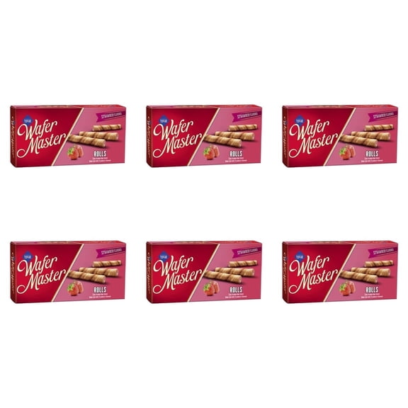 Cizmeci Time Wafer Master Rolls Strawberry Cream Filled Wafer Roll 8.47 oz (240g), Pack of 6