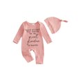 thumbnail image 1 of Cjfdfy Baby Boy Girl Newborn Hospital Going Home Outfit Hand Picked for Earth By My Great Grandma Grandpa Letters Romper Long Sleeve Ribbed Jumpsuit Hat Spring Fall Winter Clothes, 1 of 9