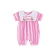 thumbnail image 1 of Cjfdfy Half Way to One Clothes Baby Girl Boy First Birthday Outfit Summer Fall Half Birthday Clothes Plaid Gingham Bubble Romper Letters Cookies Embroidery Short Sleeve Plaid Jumpsuit Playsuit, 1 of 9