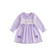 thumbnail image 1 of Cjfdfy Kids Girls Casual Dress, Long Sleeve Dress Plaid Big Sister Embroidery Fall A-line Dress For Casual Daily,Newborn Bodysuit Pink Dress, Fall Winter Baby Girl Clothes, 1 of 8