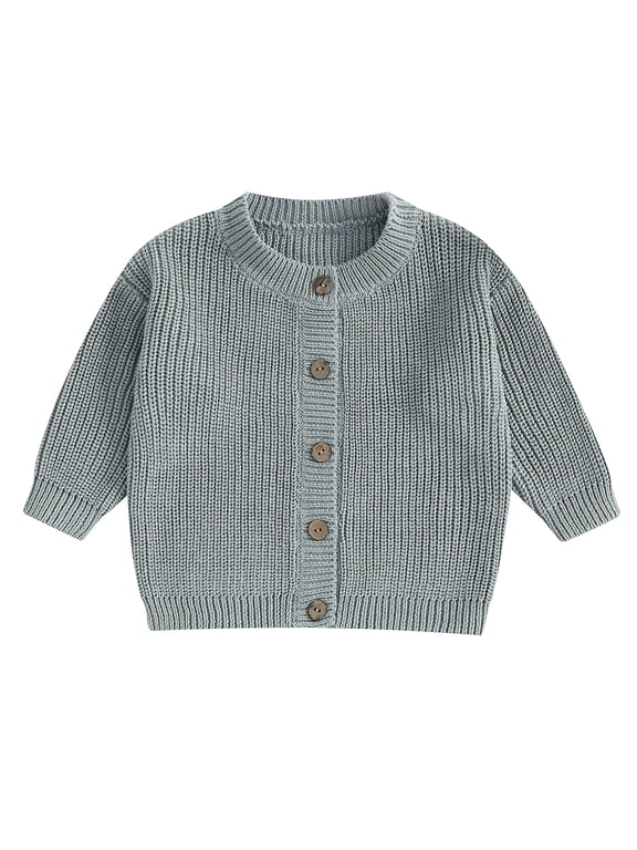 Kids Toddler Baby Girl Boy Chunky Knit Sweaters Cardigan Spring Fall Winter Button Down Sweater Newborn Infant Long Sleeve Solid Color Casual Warm Knitwear Tops