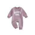 thumbnail image 1 of Cjfdfy Nebworn Baby Girl Daddy's Girl Outfit Fall Winter Clothes Warm Fleece Romper One Piece Long Sleeve Crew Neck Embroidery Letters Casual Jumpsuit, 1 of 9