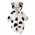 thumbnail image 1 of Cjfdfy Newborn Baby Animal Costume Warm Girls Boys Cute Cow Plush Hooded Romper Cosplay Jumpsuit For Halloween Holiday Outfit Baby Animal Costumes Unisex 1-9Months, 1 of 9