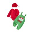 thumbnail image 1 of Cjfdfy Newborn Baby Boy Girl Christmas Outfit The Baby Who Stole Christmas Print Long Sleeve Romper Jumpsuit And Hat 3 Pcs Set Infant Cute First Christmas Fall Winter Outfit, 1 of 9