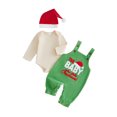 thumbnail image 1 of Cjfdfy Newborn Baby Boy Girl Christmas Outfit The Baby Who Stole Christmas Print Long Sleeve Romper Jumpsuit And Hat 3 Pcs Set Infant Cute First Christmas Fall Winter Outfit, 1 of 7