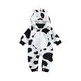 thumbnail image 1 of Cjfdfy Newborn Baby Boy Girl Cow Outfit Infant Halloween Costume Flannel Romper One Piece Long Sleeve Detachable Hoodie Jumpsuit Baby Boys Girls Warm Fall Winter Clothes, 1 of 9