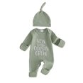 thumbnail image 1 of Cjfdfy Newborn Baby Boy Girl Fall Outfits New To The Cousin Crew Waffled Ribbed Long Sleeve Bodysuit And Hat 2Pcs Infant Cute Coming Home Fall Winter Outfit 0-9M, 1 of 9