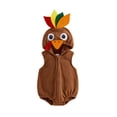 thumbnail image 1 of Cjfdfy Newborn Baby Boy Girl Thanksgiving Turkey Costume,Fleece Hooded Sleeveless Zipper Front Romper,Holiday Cosplay Jumpsuit,Sleeveless Turkey Jacket, 1 of 9