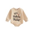 thumbnail image 1 of Cjfdfy Newborn Baby Boy Girls Birthday Romper Happy First Birthday As My Daddy Mommy Long Sleeve Romper Infant Cute My First Birthday Fall Winter Outfit 0-18M, 1 of 9
