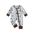 thumbnail image 1 of Cjfdfy Newborn Baby Boy Hunting Clothes Animal Angling Print Long Sleeve Zipper Romper Baby Cute Western Romper Funny Coming Home Fall Winter Outfit 0-18M﻿, 1 of 9