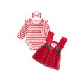 thumbnail image 1 of Cjfdfy Newborn Baby Girl Christmas Outfit Long Sleeve Romper Santa Embroidery Tulle  Star Patchwork Dress Bow Headband 3 Piece Set Infant Christmas Dress Fall Winter Clothes Set 0-24M, 1 of 9