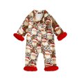 thumbnail image 1 of Cjfdfy Newborn Baby Girl Christmas Satin Pajamas Romper Santa Claus Printed Long Sleeve Furry Trim Jumpsuit Infant Cute Christmas Holiday Fall Winter Sleepwear 0-18 Months, 1 of 9