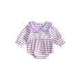 thumbnail image 1 of Cjfdfy Newborn Baby Girl Fall Outfits  Striped Doll Collar Ruffle Long Sleeve Romper Infant Bubble Bodysuit Baby Cute Sweet Fall Winter Outfit 0-18 Months, 1 of 9