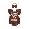 thumbnail image 1 of Cjfdfy Newborn Baby Girl Football Outfit Corduroy Romper Overalls On Sunday We Watch Football with Daddy Letters Embroidery Flying Sleeve Jumpsuit Bodysuit Palysuit Headband 0 3 6 12 18 Months, 1 of 9