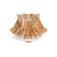 thumbnail image 1 of Cjfdfy Newborn Baby Girls Christmas Outfit Romper Dress Santa Claus Gingerbread Man Embroidery Long Sleeve Velvet Bodysuit With Headband Christmas Holiday Outfit 0-18M, 1 of 9