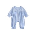 thumbnail image 1 of Cjfdfy Newborn Baby Girls Fall Jumpsuit Cotton Long Sleeve Henley Neck Dots Print Fall Casual Romper Infant Polka Dots Coming Home Fall Winter Outfit 0-18 Months, 1 of 6