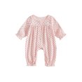 thumbnail image 1 of Cjfdfy Newborn Baby Girls Fall Jumpsuit Cotton Long Sleeve Henley Neck Dots Print Fall Casual Romper Infant Polka Dots Coming Home Fall Winter Outfit 0-18 Months, 1 of 9