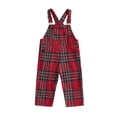 thumbnail image 1 of Cjfdfy Toddler Baby Boy Girl Christmas Overalls Outfit Plaid Print Adjustable Straps Sleeveless Jumpsuits Infant Cute My First Christmas Fall Winter Clothes 0-3Y, 1 of 9