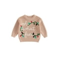 thumbnail image 1 of Cjfdfy Toddler Baby Boy Girl Christmas Sweater Gingerbread Christmas Lights Embroidery Long Sleeve Knitted Tops Kids Cute My Christmas Fall Winter Outfit 6M-4Y, 1 of 9