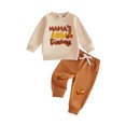 thumbnail image 1 of Cjfdfy Toddler Baby Boy Thanksgiving Outfit Little Turkey Homemade Rolls Print Long Sleeve Sweatshirt And Pants Cute My First Thanksgiving Holiday Fall Winter Outfit 6M-4Y  ﻿, 1 of 9