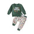 thumbnail image 1 of Cjfdfy Toddler Baby Boys Girl Christmas Outfits It's A Beaut Clark Long Sleeve Sweatshirt Christmas Lights Pants Little Baby Cute My First Christmas Holiday Fall Winter Outfit 6M-4Y  ﻿, 1 of 9