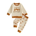 thumbnail image 1 of Cjfdfy Toddler Baby Boys Girl Thanksgiving Outfit My Rolls Are Homemade Long Sleeve Sweatshirt And Pants Little Bbay Cute My First Thanksgiving Fall Winter Clothes 6M-4T, 1 of 10