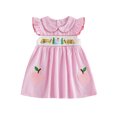 thumbnail image 1 of Cjfdfy Toddler Baby Girl Back to School Dress Kindergarten Outfits Little Baby Girls First Day of School Outfit Apple School Bus Embroidered Flying Sleeve A-line Summer Fall Plaid Gingham Dress, 1 of 9