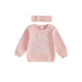 thumbnail image 1 of Cjfdfy Toddler Baby Girl Fall Outfit Big Sister Embroidery Long Sleeve Waffle Knit Sweatshirts And Headband Cute Baby Big Sister Fall Winter Clothes 1-5 Years, 1 of 9