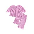 thumbnail image 1 of Cjfdfy Toddler Baby Girls Plaid Outfit Fashionable Long Sleeve Doll Collar Tops With Pants 2Pcs Fall Set Cute Pink Brown Plaid Fall Winter Outfit Size 6M-4Y, 1 of 9