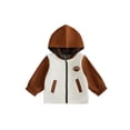 thumbnail image 1 of Cjfdfy Toddler Baby Grils Boys Fall Jacket Long Sleeve Football Embroidery Windbreaker Jackets Casual Rugby Zip-up Color Blocking Outerwear Fall Winter Clothes, 1 of 9
