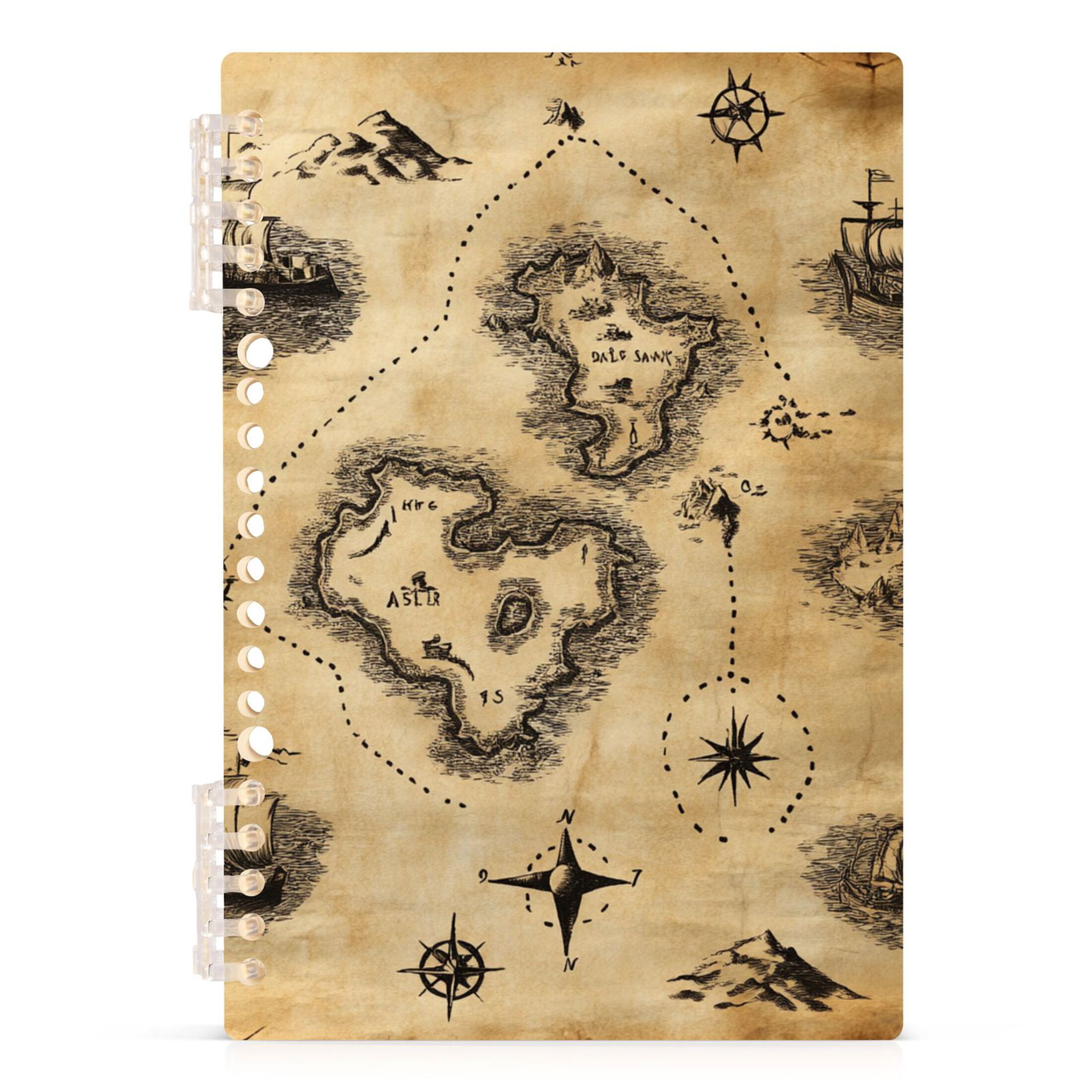 Ckdifva A Treasure Map A5 Ring Binder Notebook Journey Note Diary ...