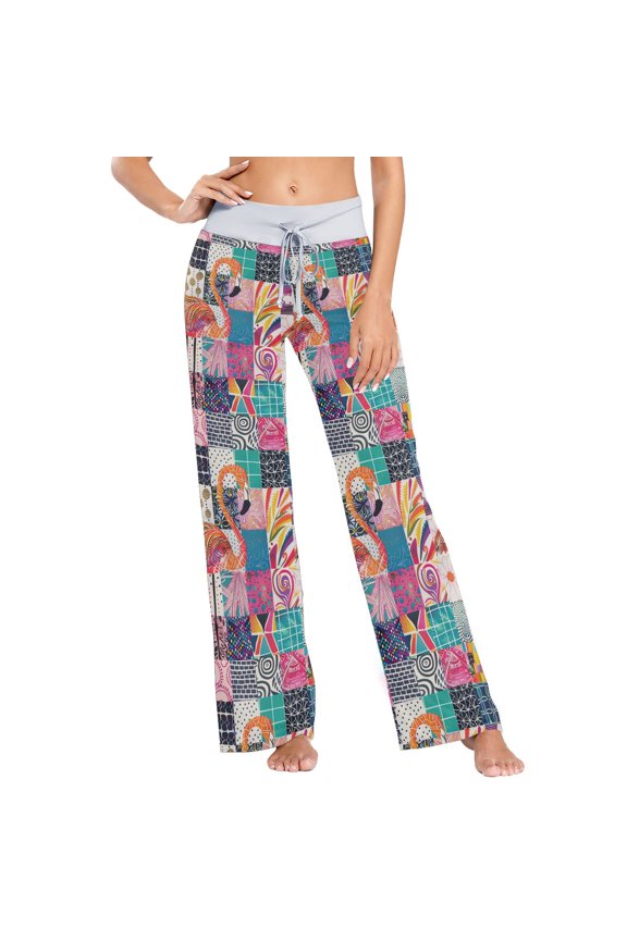 Abstract Flamingo Womens Sleep Pajama Pants Waistband Lounge Sleepwear Pjs Sweatpants Yoga Pants