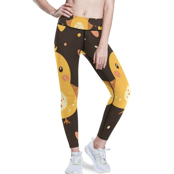 Ckdifva Baby Chick Yoga Pants with Pockets for Women Workout Athletic Yoga Leggings
