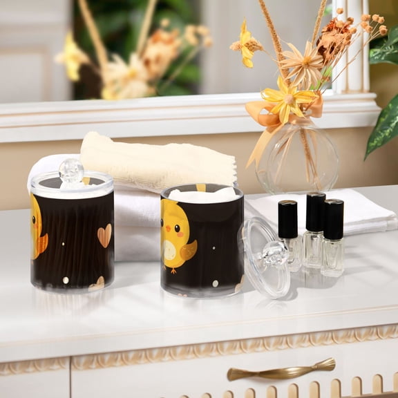 Ckdifva Baby Chicks Storage Jar with Lid Acrylic Organization Storage Containers Set of 2