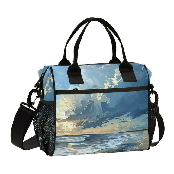 Ckdifva Beach Cooler Bag Cooler Cooling Tote Lunch Bag Lunch Box Front Pocket with Shoulder Strap