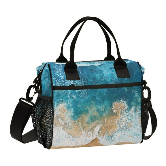 Ckdifva Beach Ocean Cooler Bag Cooler Cooling Tote Lunch Bag Lunch Box Front Pocket with Shoulder Strap