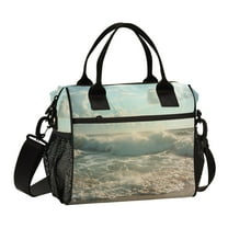 Ckdifva Beach Ocean Sky Cooler Bag Cooler Cooling Tote Lunch Bag Lunch Box Front Pocket with Shoulder Strap