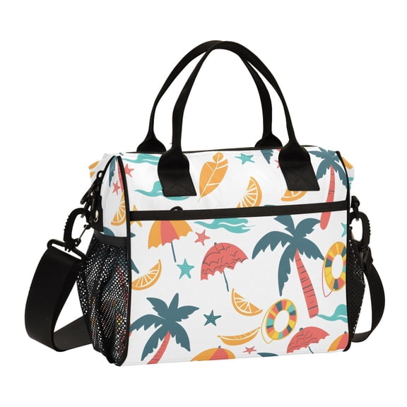Ckdifva Beach Theme Cooler Bag Cooler Cooling Tote Lunch Bag Lunch Box Front Pocket with Shoulder Strap