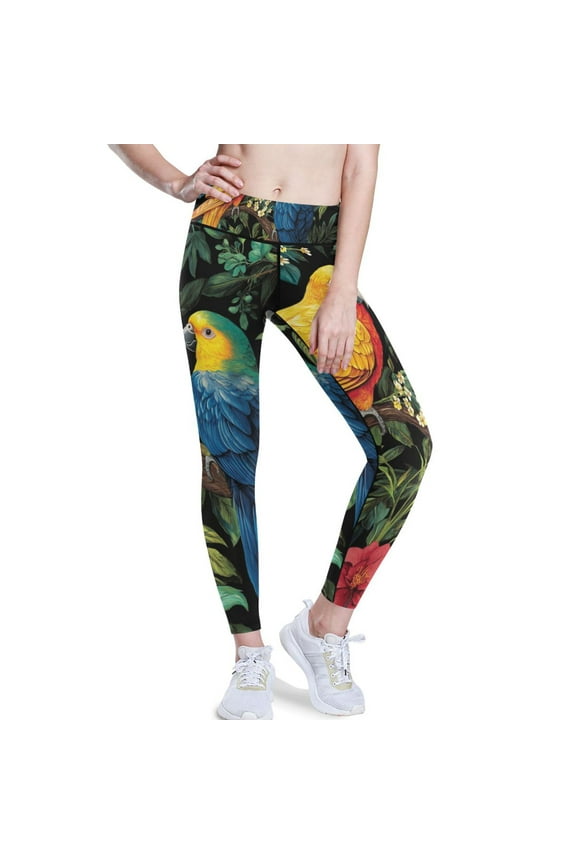 Beautiful Parrots Yoga Pants with Pockets for Women Workout Athletic Yoga Leggings