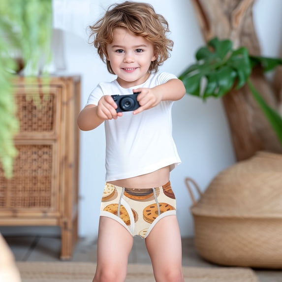 Ckdifva Biscuits Donuts Boys Underwear Briefs Cotton Panties Active Stretch Briefs One Pack