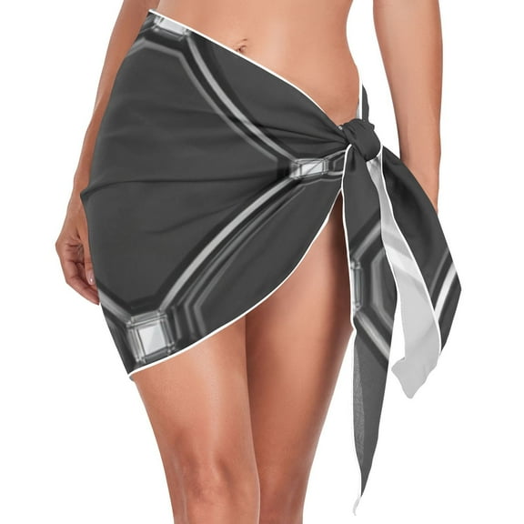 Ckdifva Black Cubes Beach Cover Up for Women Swimsuit Coverups Bikini Wrap Short Skirt