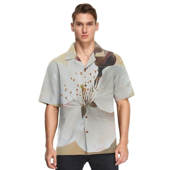 Ckdifva Blossom Drop Mens Button Down Short Sleeve Shirt Casual Shirts Beach Hawaiian Shirts
