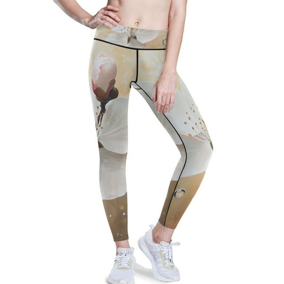 Ckdifva Blossom Drop Yoga Pants with Pockets for Women Workout Athletic Yoga Leggings