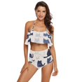 thumbnail image 1 of Ckdifva Blue Cats Womens High Waisted Bikini Set Two Piece Swimsuit Bathing Suits, 1 of 5