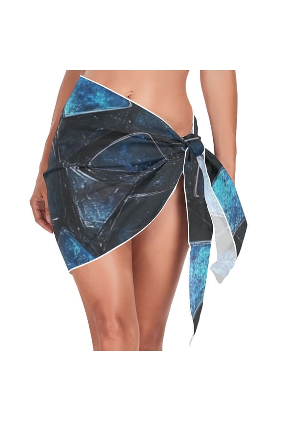Blue Diamonds Beach Cover Up for Women Swimsuit Coverups Bikini Wrap Short Skirt