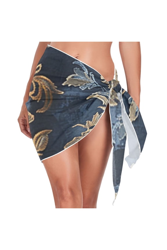 Boho Floral Beach Cover Up for Women Swimsuit Coverups Bikini Wrap Short Skirt