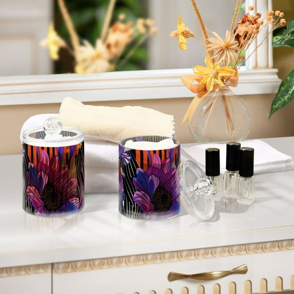Ckdifva Bold Wildflowers Storage Jar with Lid Acrylic Organization Storage Containers Set of 4