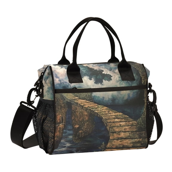 Ckdifva Bridge Cooler Bag Cooler Cooling Tote Lunch Bag Lunch Box Front Pocket with Shoulder Strap